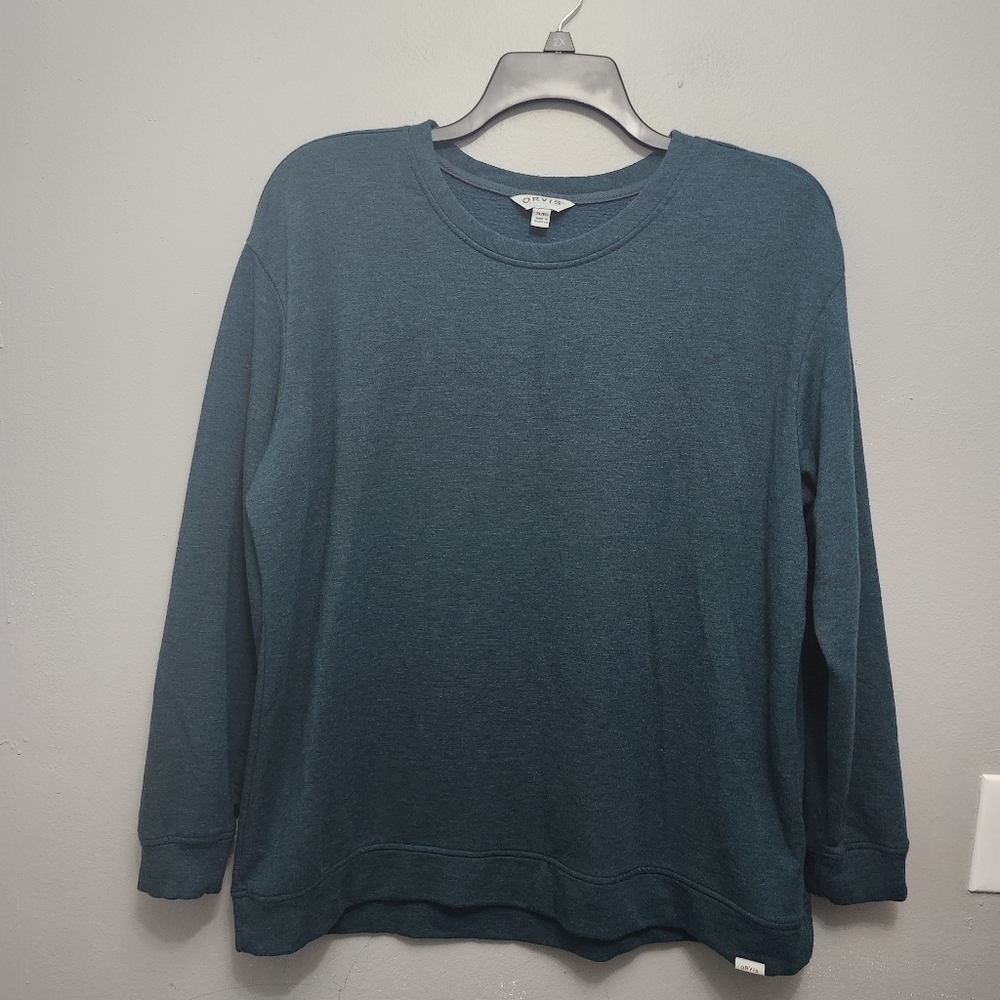 Orvis men's pullover crew neck sweatshirt size XL green modal blend long…